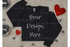 Gildan 18000 Black sweatshirt Valentine's day mockup Product Image 1