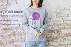 Gildan 18000 Sweatshirt Mockup Grey Product Image 1