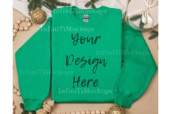 Gildan 18000 Irish Green sweatshirt Christmas mockup Product Image 1