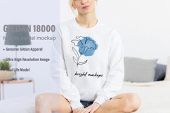 Gildan 18000 Sweatshirt Mockup White Product Image 1