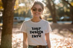 Gildan 5000 Crewneck Women White Color T-shirt Mockup Product Image 1