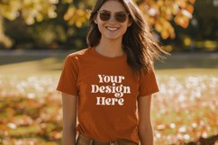 Gildan 5000 Crewneck Orange Color T-shirt Mockup Product Image 1