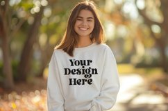 Gildan 5000 Crewneck Women White Color T-shirt Mockup Product Image 1