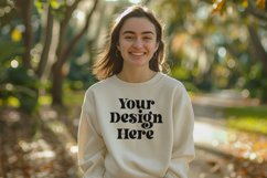 Gildan 5000 Crewneck Women White Color T-shirt Mockup Product Image 1