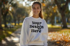 Gildan 5000 Crewneck Women White Color T-shirt Mockup Product Image 1