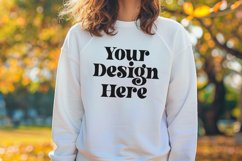 Gildan 5000 Crewneck Women White Color T-shirt Mockup Product Image 1