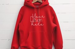 Gildan18500Hoodie. Red Mockup Product Image 1