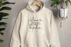 Gildan18500Hoodie. Sand Mockup Product Image 1