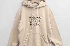 Gildan18500Hoodie. Sand Mockup Product Image 1