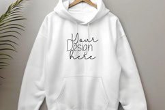 Gildan18500Hoodie. White Mockup Product Image 1