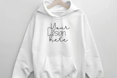 Gildan18500Hoodie. White Mockup Product Image 1