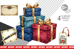 Gilded Age Christmas Mail Clipart Product Image 1