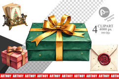 Gilded Age Christmas Mail Clipart Product Image 1