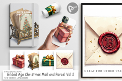 Gilded Age Christmas Mail Digital Paper Product Image 1