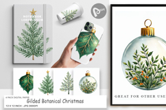 Gilded Botanical Christmas Digital Paper Product Image 1