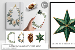 Gilded Botanical Christmas Digital Paper Product Image 1