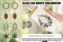 Gilded Botanical Christmas Glass Can Product Image 1