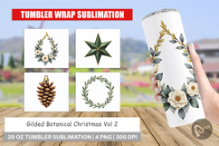Gilded Botanical Christmas Tumbler Product Image 1