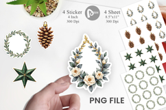 Gilded Botanical Christmas Sticker Product Image 1