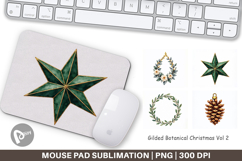 Gilded Botanical Christmas Mouse Pad Product Image 1