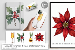 Gilded Evergreen Noel Digital Paper Product Image 1