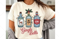 Gin Christmas Gingle Bells Merry PNG, Holiday Cocktail Png Product Image 3