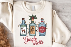 Gin Christmas Gingle Bells Merry PNG, Holiday Cocktail Png Product Image 5