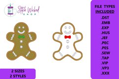 Christmas Gingerbread Man Machine Embroidery Design 2 Style Product Image 1
