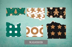 Gingerbread Pattern Torn Paper - Scrapbooking PNG Product Image 1