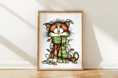 Ginger Cat Christmas Clipart Sublimation Product Image 3