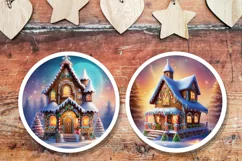 Gingerbread Houses 2 Ornaments PNG Product Image 1