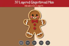 3d layered Gingerbread man Product Image 2