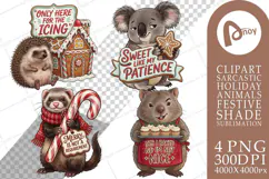 Gingerbread Bakery Shade Animals Sublimation Product Image 1