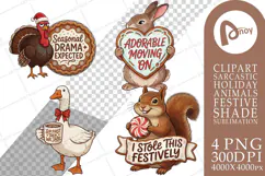 Gingerbread Bakery Shade Animals Sublimation Product Image 1