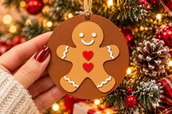 Gingerbread Bauble Laser Cut Wood File, Christmas Ornament Product Image 2
