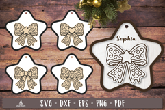 Gingerbread bow Ornament SVG Personalized design