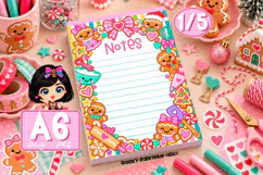 Gingerbread Christmas A6 Notepad PNG and PDF Product Image 1