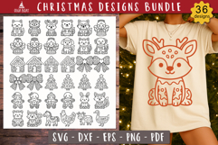 Gingerbread Christmas Animal SVG Bundle