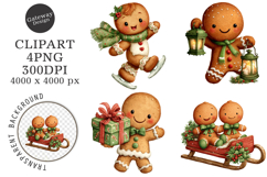 Gingerbread Christmas Clipart Product Image 1