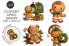 Gingerbread Christmas Clipart Product Image 1