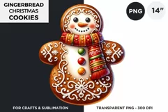 Gingerbread Christmas snowman cookies png clipart Product Image 1