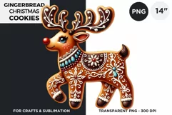 Gingerbread Christmas reindeer cookies png clipart Product Image 1