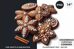 Gingerbread Christmas stars cookies png clipart Product Image 1