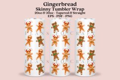 gingerbread christmas skinny tumbler sublimation wrap with high resolution 300 DPI and transparant background perfect for 20oz and 30oz skinny tumbler