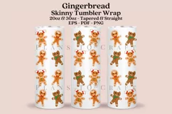 gingerbread christmas skinny tumbler sublimation wrap with high resolution 300 DPI and transparant background perfect for 20oz and 30oz skinny tumbler