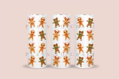 gingerbread christmas skinny tumbler sublimation wrap with high resolution 300 DPI and transparant background perfect for 20oz and 30oz skinny tumbler