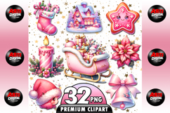 Pink Gingerbread Clipart Sublimation Product Image 1