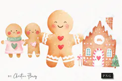 Cute Christmas Gingerbread Clipart | Christmas PNG Product Image 1