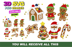 Christmas gingerbread cookies 3D SVG Product Image 1