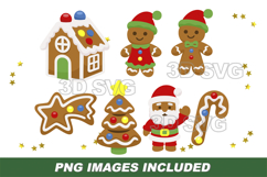 Christmas gingerbread cookies 3D SVG Product Image 4